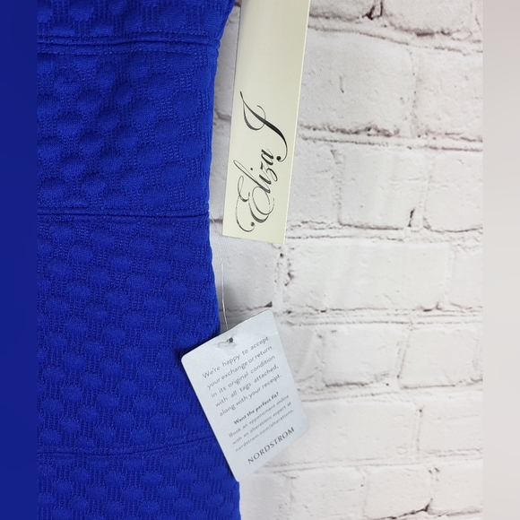 Eliza J Women's  Dot Texture Fit Flare Dress in Royal Blue Size 4 - Picture 8 of 11